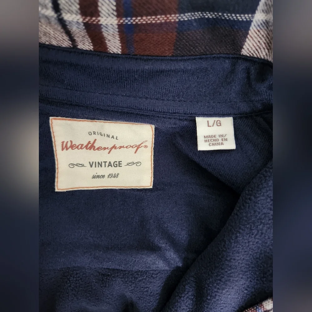 NWT WEATHERPROOF VINTAGE FLEECE LINED BUTTON DOWN HEAVIER FLANNEL - Picture 7 of 7
